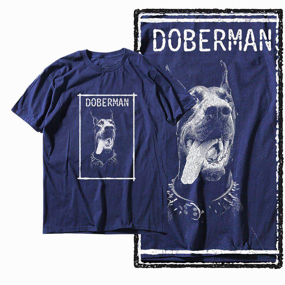 G59 NAVY Big Size 100% Cotton Dog Printed Men's T-shirt | Streetwear Cool Vintage O-neck Men's Tee Tshirt