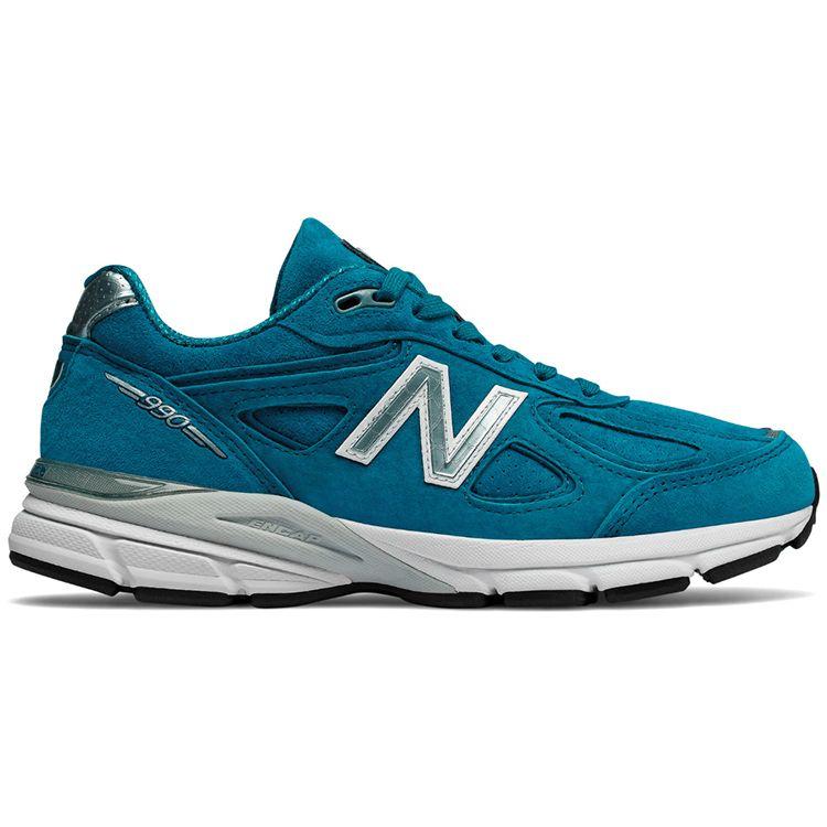 New Balance 990v4 Сделано в США Озерно-голубые Женские Кроссовки Серебристые W990LB4