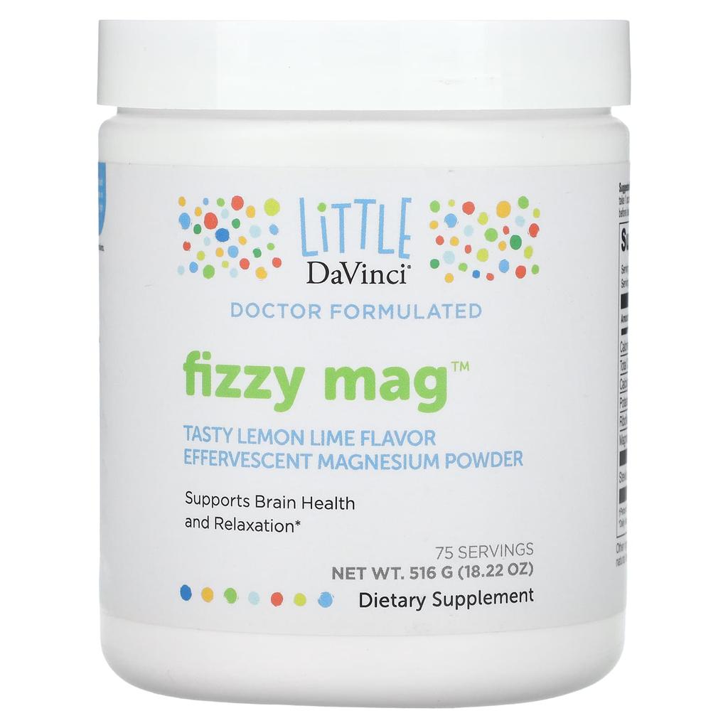 Fizzy Mag, Шипучий порошок магния, Вкус Лимон-Лайм, 516 г (18.22 унции)