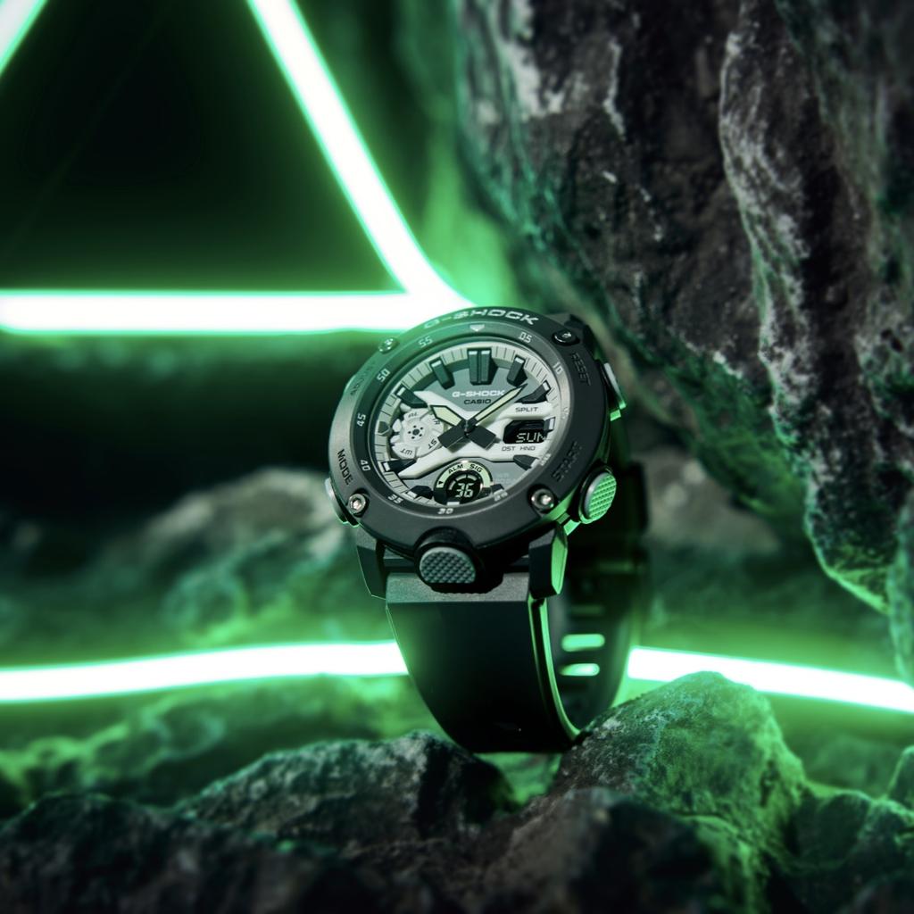 Casio Мужские часы G-SHOCK, смола, водостойкость 200 м, цифровые, ударопрочные, кварцевые, GA-2000HD-8A