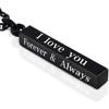 Always And Forever Necklace For Couples Stainless Steel I Love You Engraved Matching Relationship Couples Necklaces For Boyfriend And Girlfriend Him A