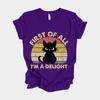 First of All I’m a Delight Cat T Shirt Funny Retro Vintage Graphic Tees Humor Women T Shirts