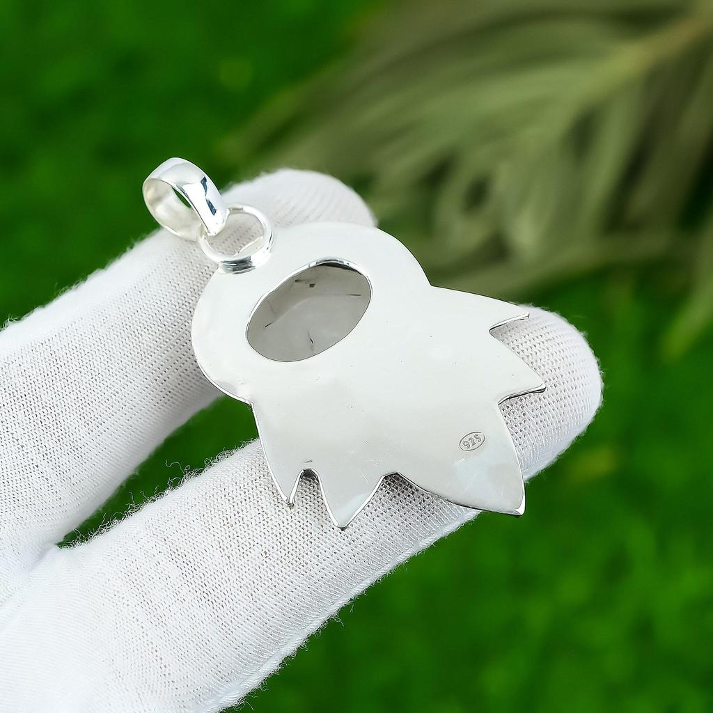 Подвеска из натурального черного рутилового драгоценного камня, ювелирное изделие из стерлингового серебра 925 пробы для девочек