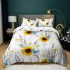 Пододеяльник с изображением подсолнуха, комплект постельного белья размера King, 3D, подсолнух, бабочка, природа, ботанические растения, новинка, полиэстер, одеяло, чехол