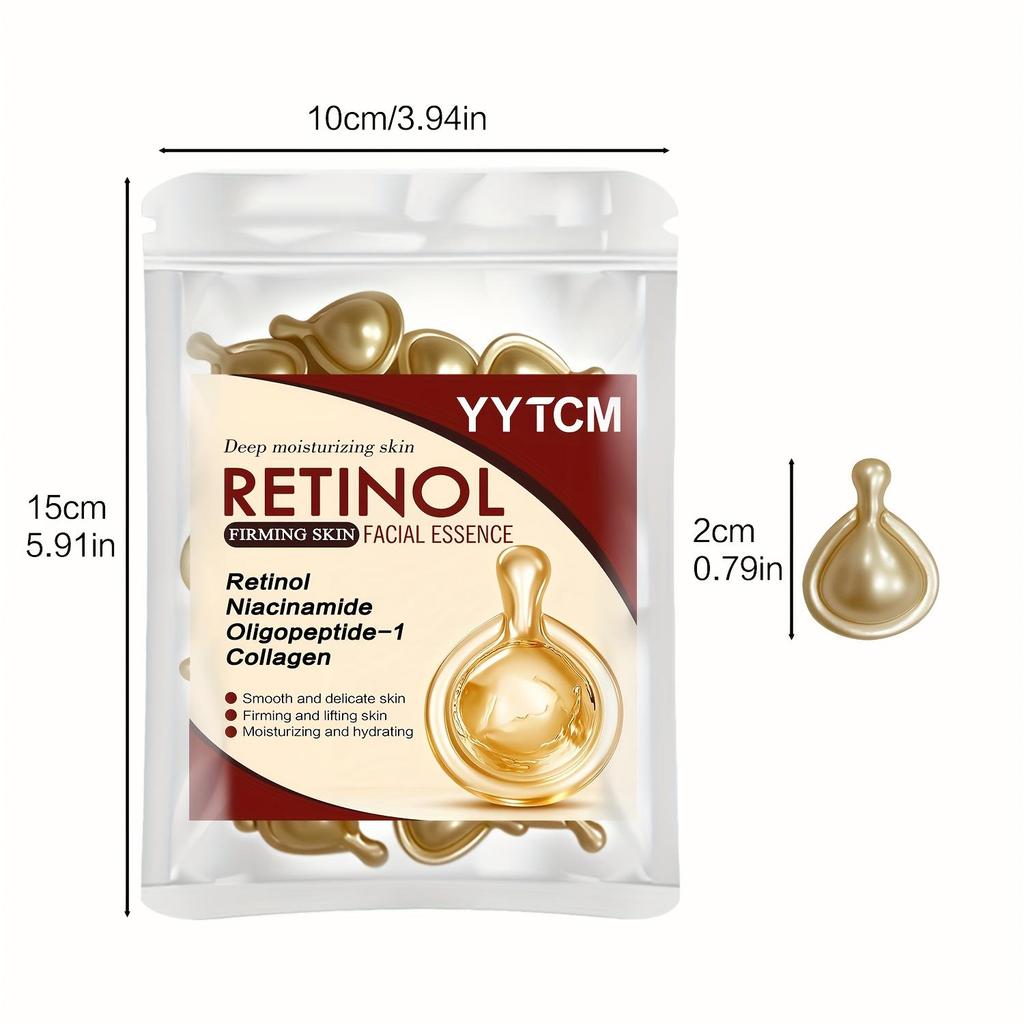 Retinol Firming Facial Moisturizing and Moisturizing essence Capsule, deep moisturizing (0.5gx30 capsules)/bag -1 bag