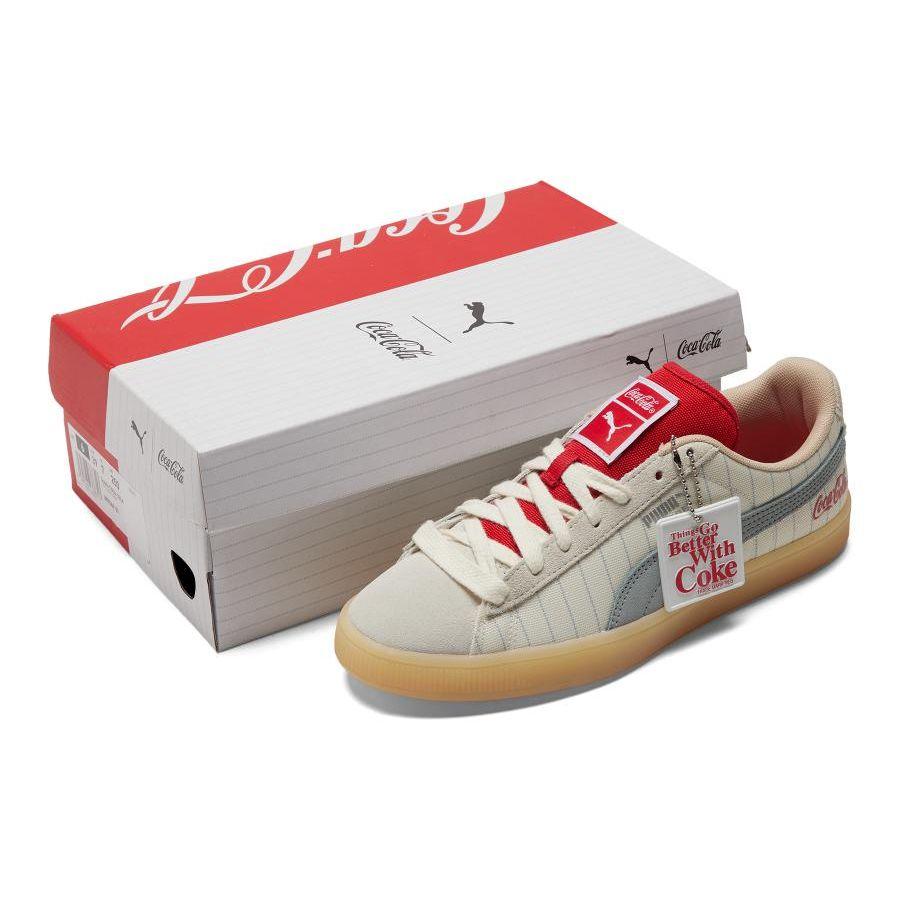 Кроссовки унисекс Coca-Cola x Puma Suede с полосками Slate Cream Ivory-Glow 387049-01