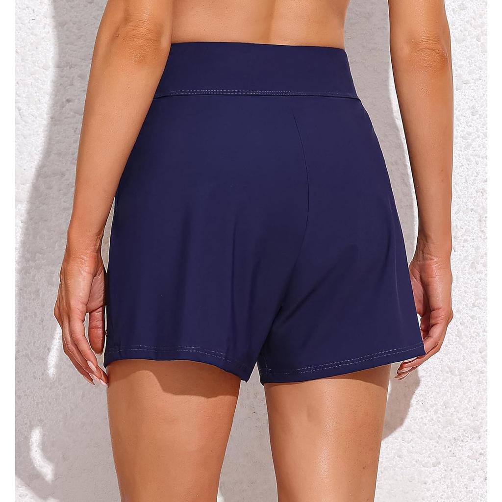 Charmleaks женские шорты для плавания с карманами, купальный костюм с высокой талией, плавки с контролем живота, купальник