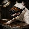 Funny Animal Headpiece Hell Hound Muzzle for Dogs, Scary Natural Latex Beast Costume Mask Seasonal Pet with Adjustable Straps, Halloween Party Cosplay