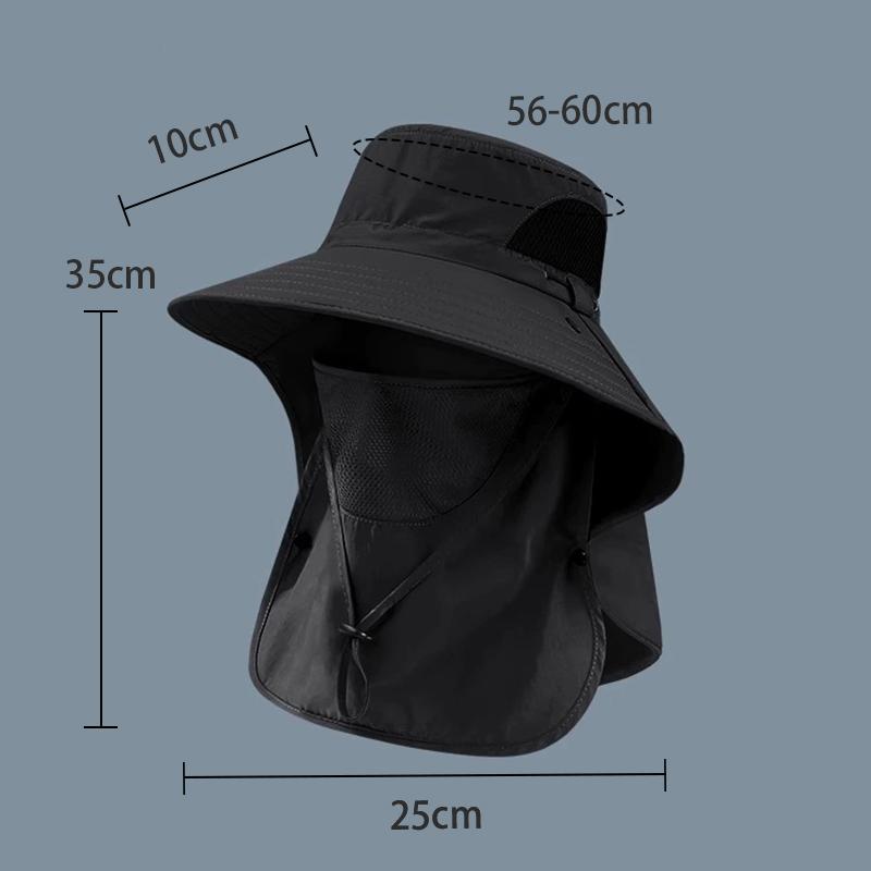 Fisherman Hat Summer Sun Hat Men'S Outdoor Mountaineering Hat Fishing Face Covering Wide Brim Sun Hat