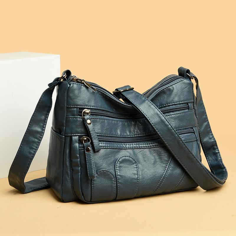 Женская новая сумка для мам среднего возраста через плечо, модная многослойная мягкая кожаная женская сумка