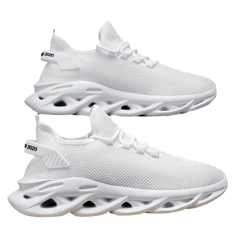 PLUS SIZE Mens Fashion Sneakers - Solid Woven Knit, Blade Design, Ultra-Breathable & Non-Slip - Soft Sole, Comfortable Casual Shoes for All-Day Wear