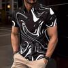 Men's Floral Printed Lapel Short Sleeve Zip Floral Casual Polo Shirt