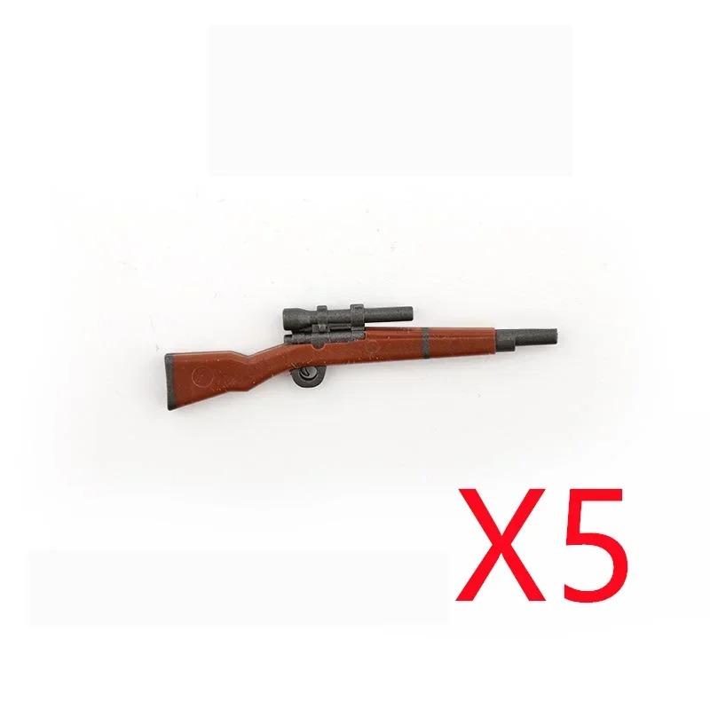 5 СМ Вторая мировая война Военные строительные блоки Американские Немецкие Советские Фигурки солдат Оружие Аксессуары Пистолеты Пистолет Снайперский ремень Мини-кирпичики MOC