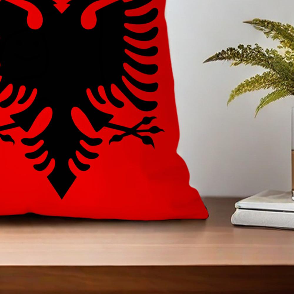 Albania Albanians Flag cushion cover For Bedroom Car Coffee Shop Room Soft and Living Room Sofa Decorative Pillow Cover Case