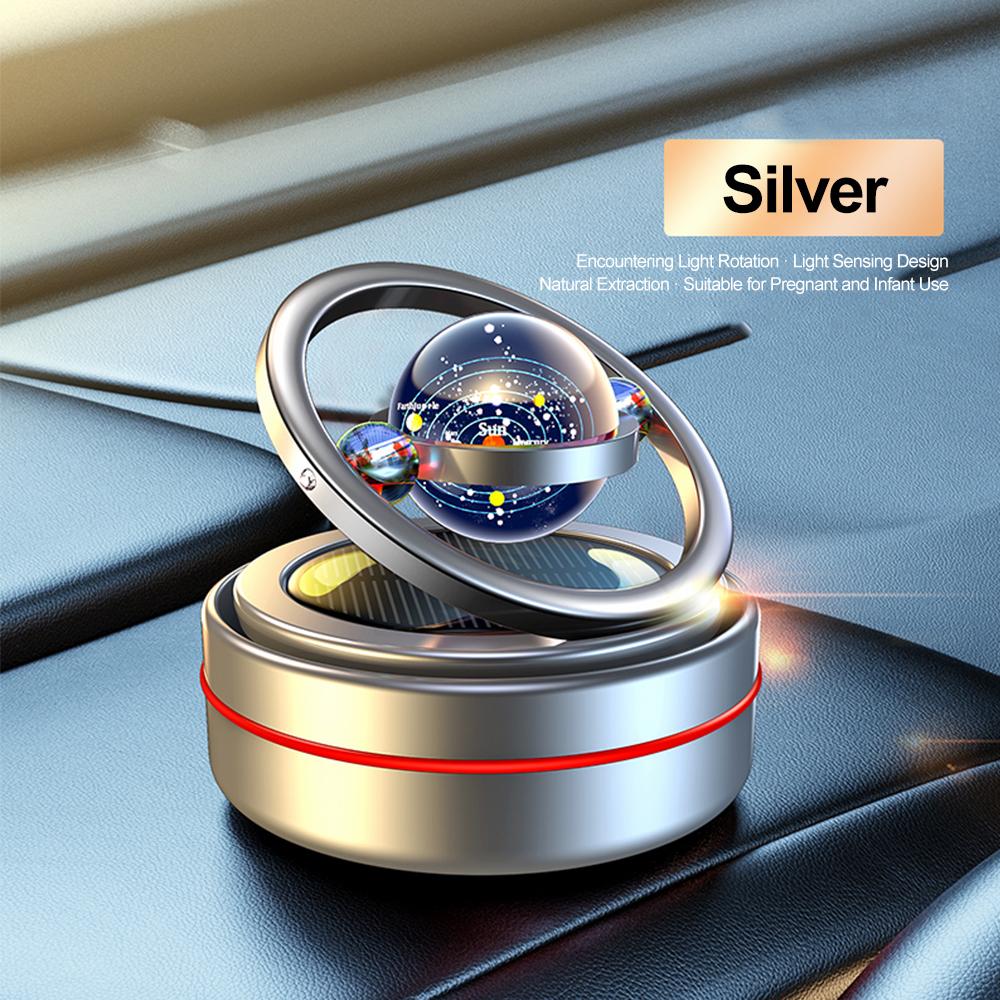 Солнечный автомобильный освежитель воздуха с автоматическим вращением, ароматизатор для приборной панели, диффузор эфирных масел с изображением галактики и планет, автомобильные украшения, аксессуары