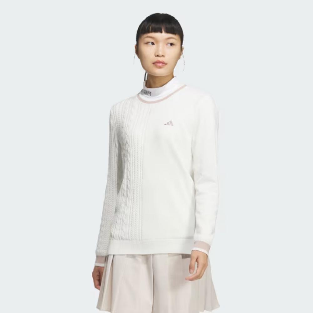 Adidas Golf Women S Pulley faShion Bag 3S aSymmetric deSign Crewneck Pullover iS4805