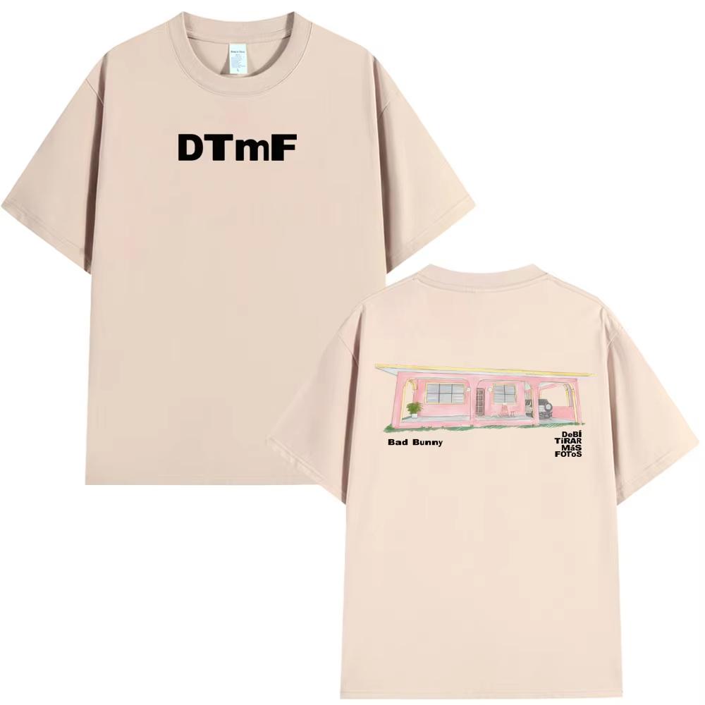 Bad Bunny Тур DTMF Мерч Футболка Debi Tirar Mas Fotos Футболки Мужские Женские Хип-Хоп Оверсайз С Коротким Рукавом Футболка Подарки для Фанатов Топы