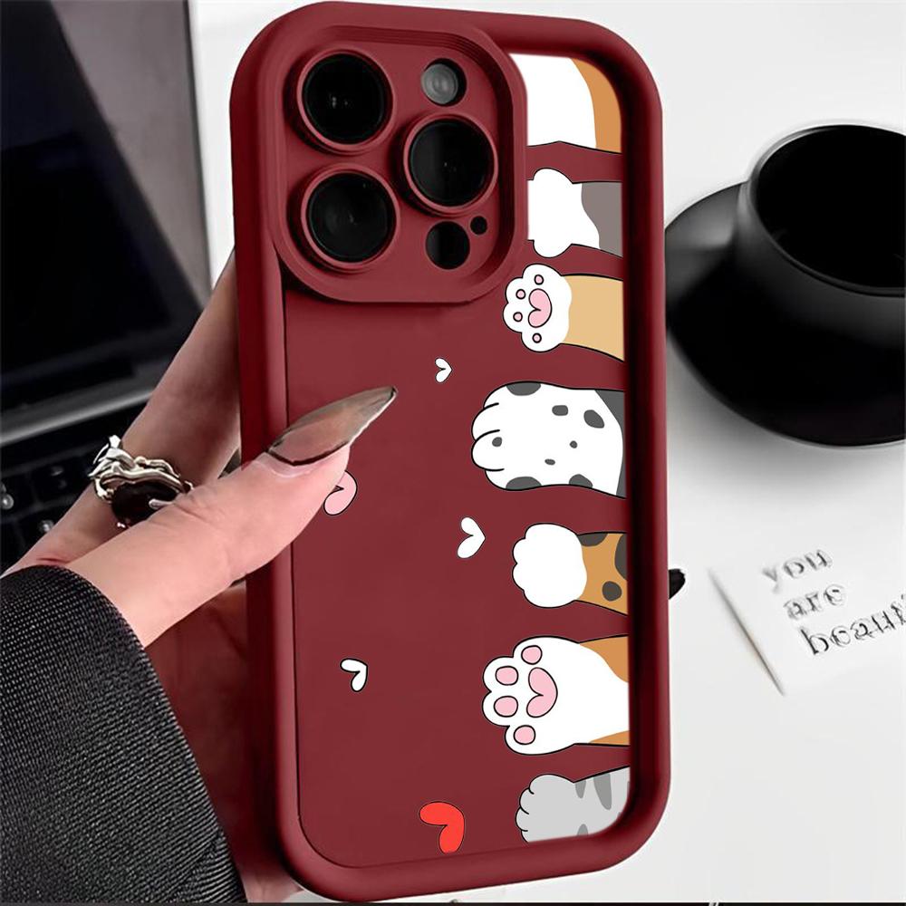 LZ9 мультяшный кот милый художественный дизайн силиконовый чехол для телефона iPhone 11 13 14 15 16 Pro Max 7 8 16 Plus 12 mini XS Max XR противоударный задний чехол