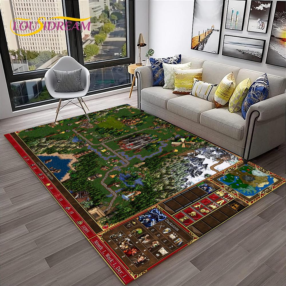 Ковер-коврик в стиле ретро-игры Heroes of Might and Magic для домашней гостиной, спальни, дивана, прихожей, декора, детский коврик, нескользящий коврик для пола