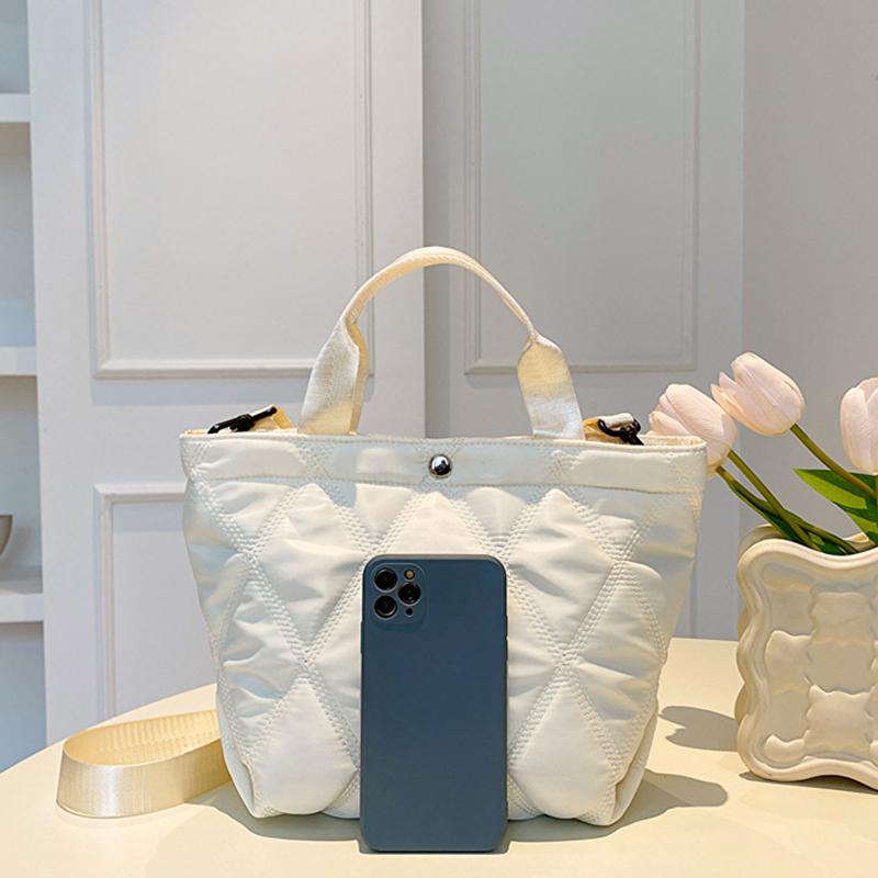 Женская однотонная сумка через плечо, большая вместимость, сумка-ведро с ромбовидной решеткой, регулируемый ремень, повседневная сумка-тоут, одинарная сумка через плечо MIT