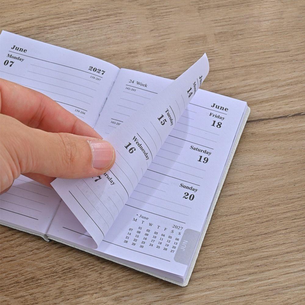Mini A7 2027 Agenda Book Pocket with Calendar Diary Weekly Planner Notebooks Students