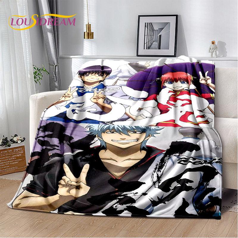 Anime Gintoki Kagura Gintama Soft Plush Blanket,Flannel Blanket Throw Blanket for Living Room Bedroom Bed Sofa Picnic Cover Kids