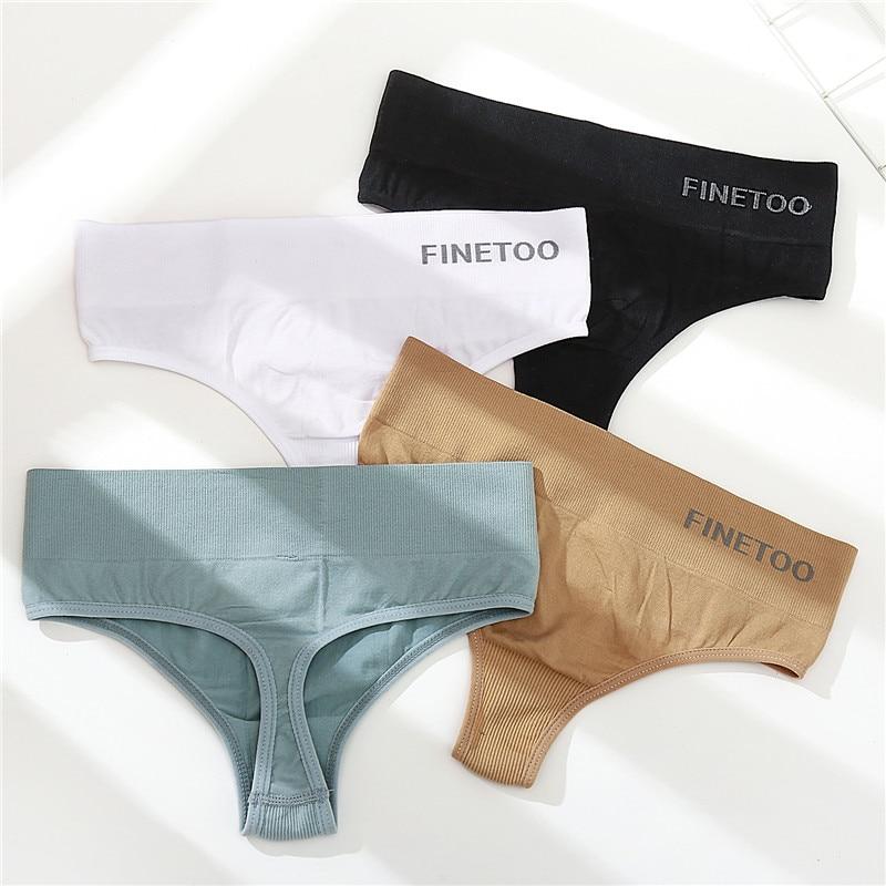 FINETOO M-2XL Bodyshaper Panties Women Underwear High Waist Panties Female Lingerie Sexy G-String Underpants Solid Color Pantys Bodyslim