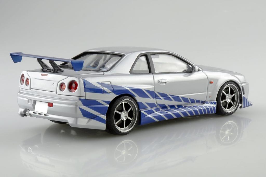 Aoshima Bunka Kyozai (AOSHIMA) Movie Mecha No. WS-02 1/24 Scale Fast & Furious R34 Skyline GT-R Plastic Model
