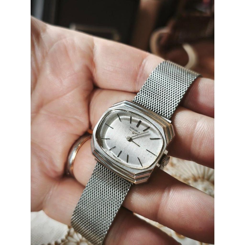 Б/У LONGINES Белое золото Серебристый циферблат Классический тип Сетчатый ремешок