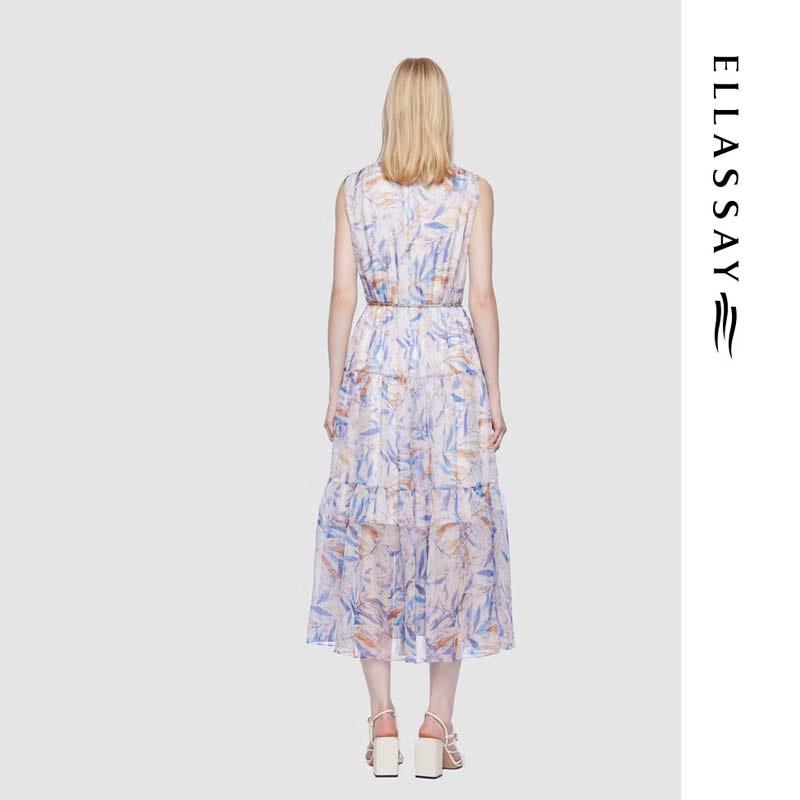 ELLASSAY Watercolor Tie-Dye Elegant Midi Dress