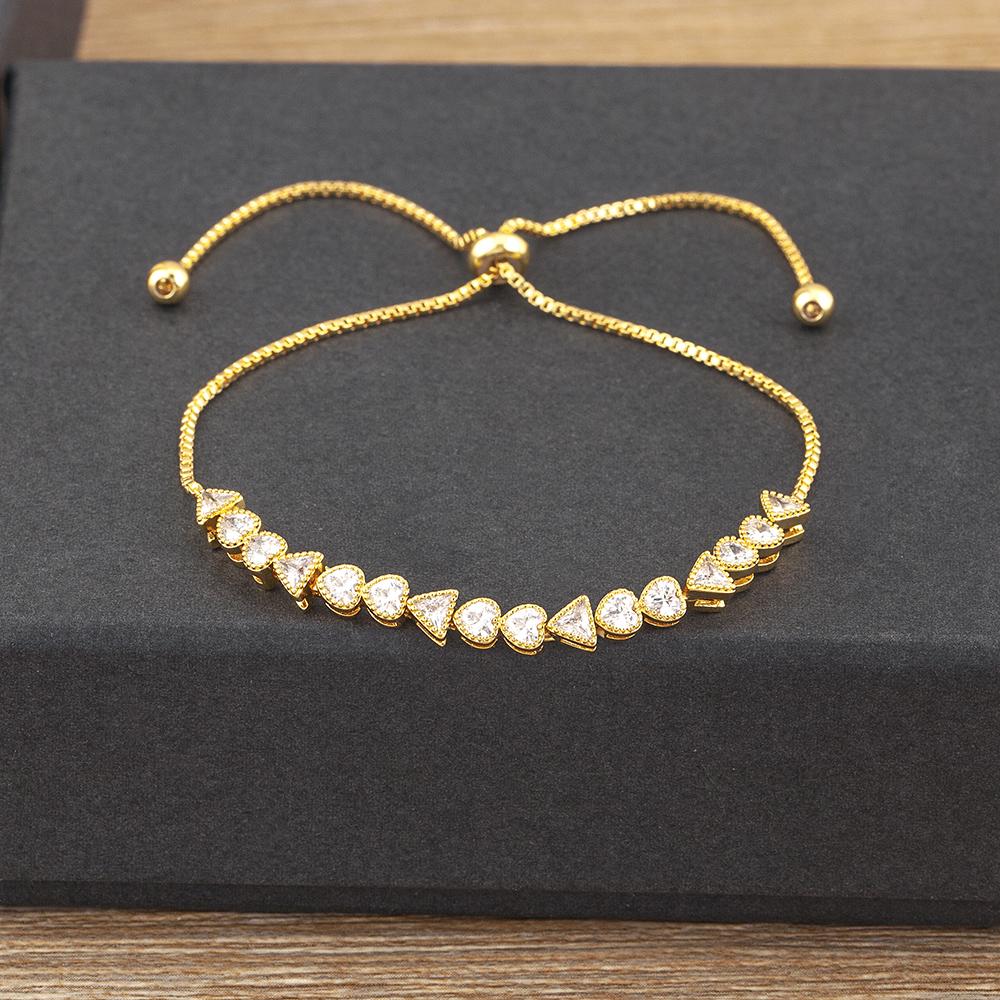 Nidin New Fashion Upscale Jewelry Shiny Zircon Geometric Charm Link Chain Bracelets 15 Styles Fine Party Wedding Jewelry Gift
