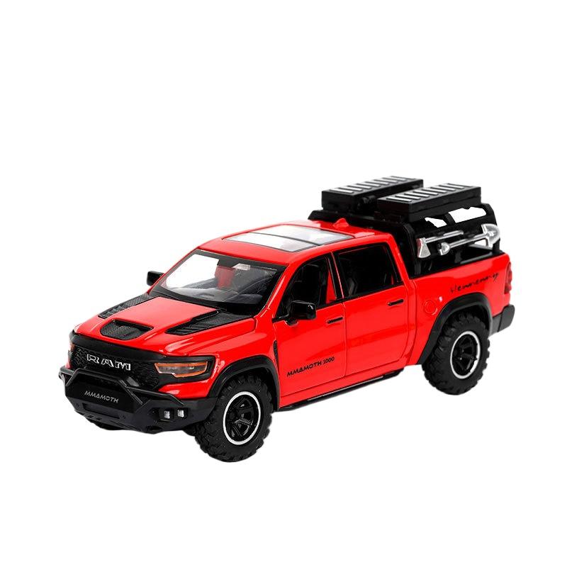 1/32 Dodge RAM MAMMOTH пикап игрушечная машинка миниатюрная литая металлическая модель внедорожника инерционный механизм со звуком и светом коллекция подарок мальчику