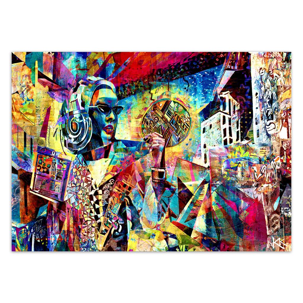 Wallpaper Woman Abstraction Colorful