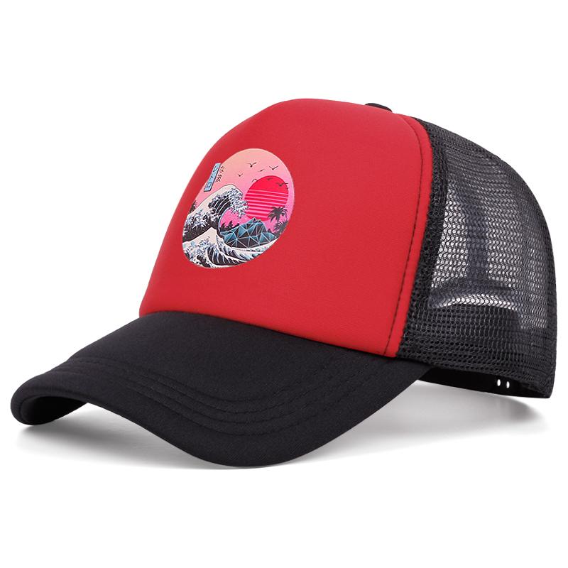 Модная бейсбольная кепка Wave Icon Net для мужчин и женщин, регулируемая кепка в стиле хип-хоп, кепка для взрослых, унисекс, солнцезащитная ковбойская шляпа