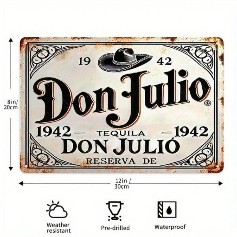 Винтажная жестяная табличка Don Julio Tequila Ретро настенный декор для домашнего бара кухни мужской комнаты 8x12 дюймов 20x30 см