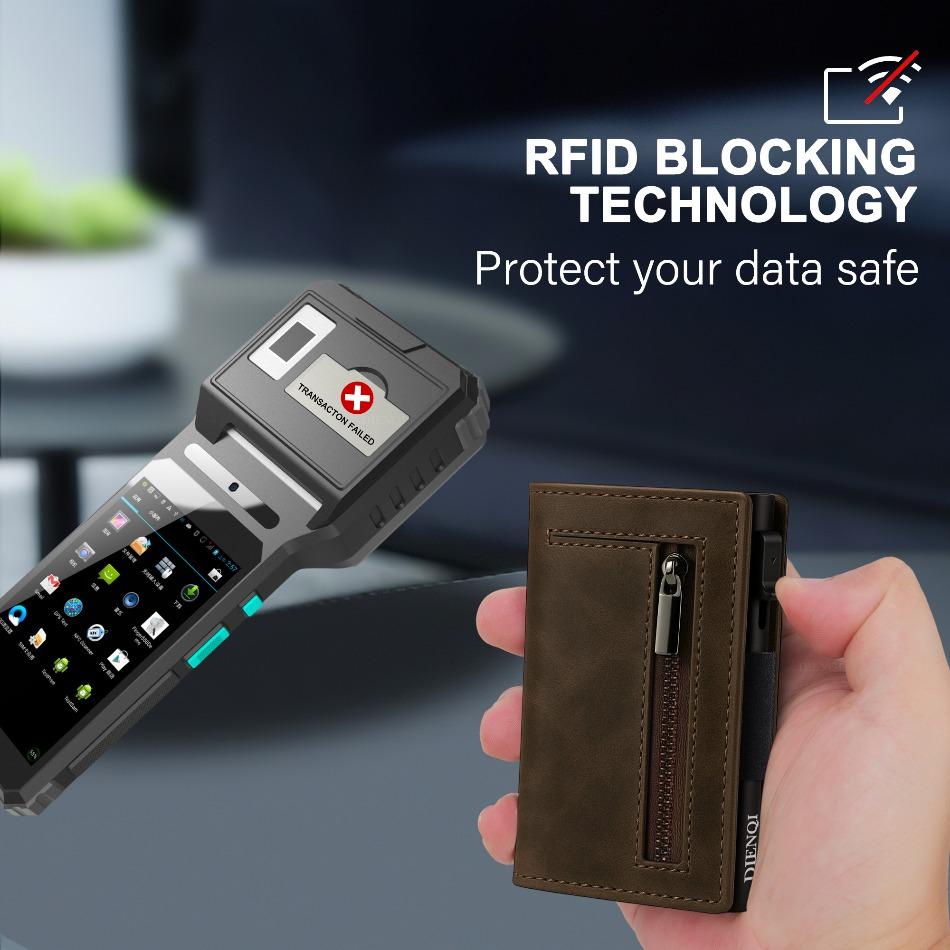 Выдвижной держатель для визиток Мужской кошелек Магнитный RFID Тонкий кошелек Чехол-держатель для банковских кредитных карт Tarjetero Metalico