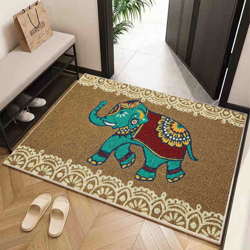 Домашний коврик в американском стиле для входной двери, скребущий грязь и почву, грязеотталкивающий, коврик из хрустального бархата, бытовой коврик, за которым легко ухаживать