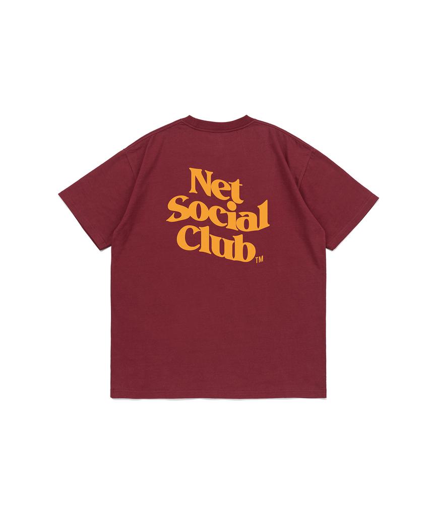 Футболка с волнообразным ярким логотипом NET SOCIAL CLUB (Бургундия)