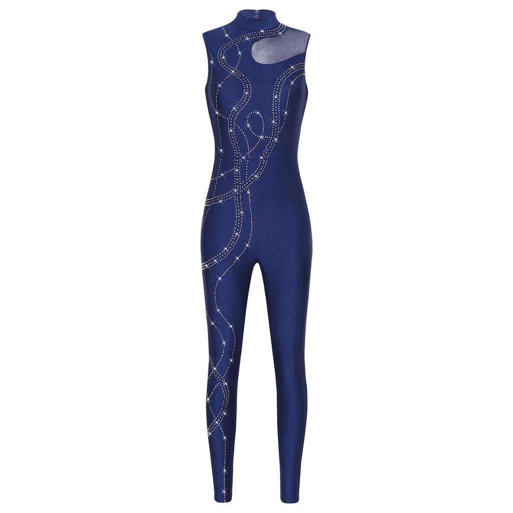 Женский гимнастический комбинезон, цельный безрукавный танцевальный комбинезон, комбинезон для фигурного катания, балетные купальники