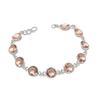 Natural Morganite Gemstone Handmade 925 Sterling Silver Bracelet 7-8" R9f16