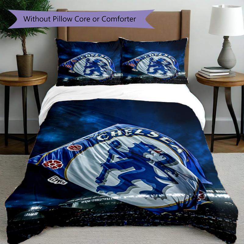 3pcs Duvet Cover Set (1*Duvet Cover + 2*Pillowcase, Without Core),football club.C Print Bedding Set, Bedroom Decor, All‑Season, Birthday Gift