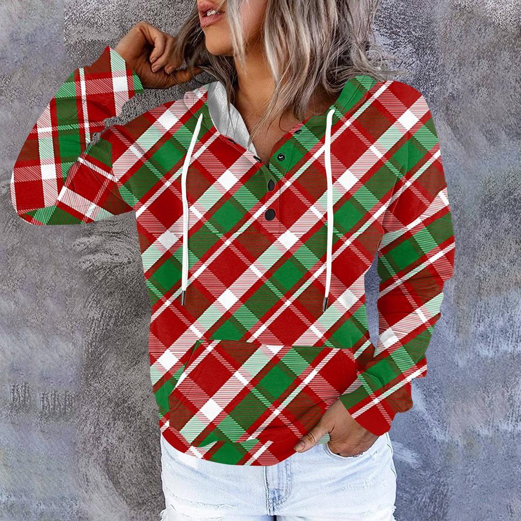 Женские повседневные модные принты с длинным рукавом на пуговицах пуловеры с капюшоном толстовки