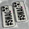 Clmj Корейский SWAG Чехол для телефона для IPhone 17 16E 16 15 14 13 12 11 Pro Max Чехол 17 Air 15 Plus Прозрачный Мягкий Силиконовый TPU Чехол