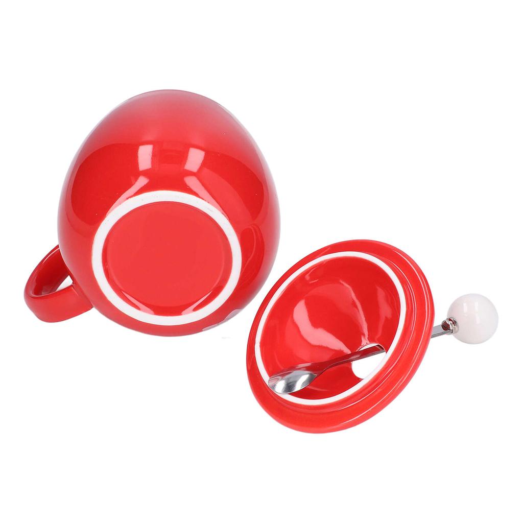 Рождественская чашка большой емкости, 450 мл, керамическая чашка для чая, молока, кофейная кружка с крышкой, ложка для дома