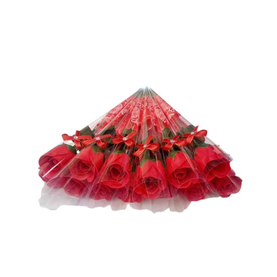 Креативное 10 шт., одно мыло, стебель, искусственные цветы розы, украшение, подарок