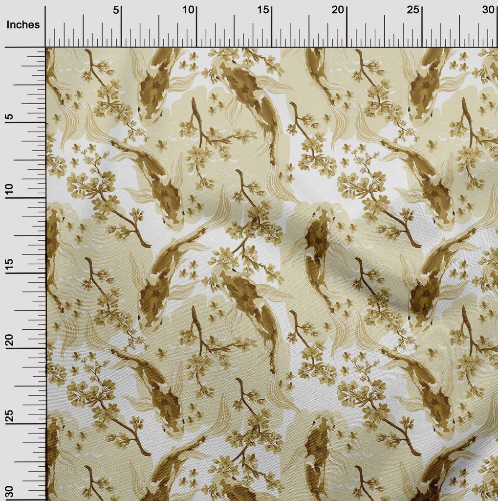 oneOone Хлопковая гибкая темно-оливково-зеленая ткань, азиатский японский швейный материал для койфиша, ткань с принтом в ярдах, 40 дюймов