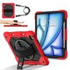 For iPad Air 13 (2025)/(2024) Case Silicone + PC Kickstand Tablet Cover with Handy Strap, Shoulder Strap