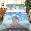 Аниме Милая Симпатичная Девушка Принт Полиэстер Постельное Белье Набор 3D Стеганое Одеяло Пододеяльник Наволочка Детская Кровать Удобный Комплект Постельного Белья Полуторный Король