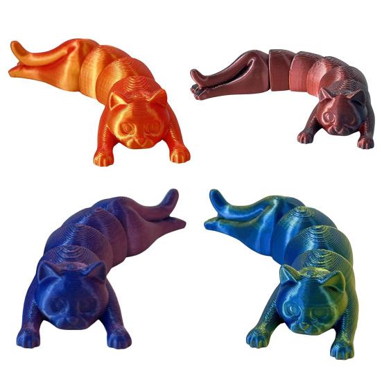 Yousheng 3D печатная фигурка кошки подвижные суставы фигурка котенка шарнирная модель животного снятие стресса игрушка-фиджет настольное украшение орнамент