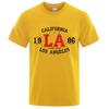 Калифорния 1986 Лос-Анджелес Мужские и женские футболки Хип-хоп Свободная рубашка США Городские уличные топы Дышащая хлопковая одежда больших размеров